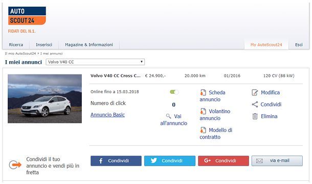 Come modificare un annuncio su AutoScout24