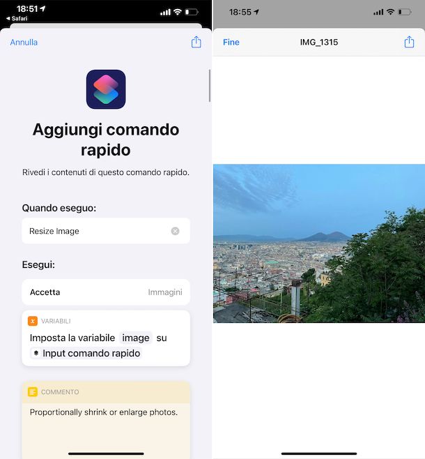 Resize Image Comandi iOS