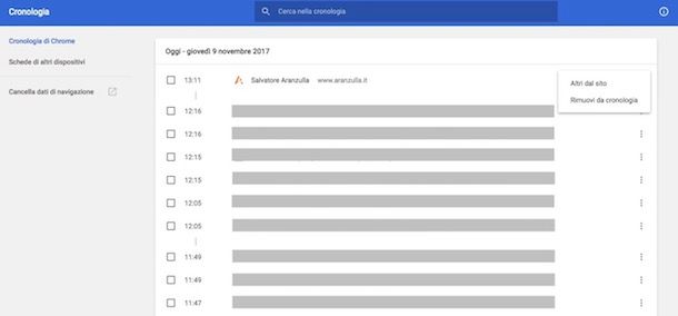 Come cancellare un sito visitato