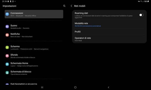 Come disattivare il roaming su Samsung