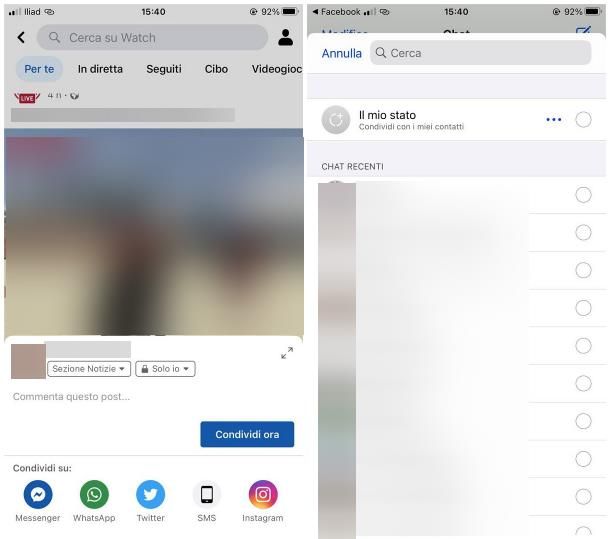 Come condividere un video da Facebook a WhatsApp su iOS