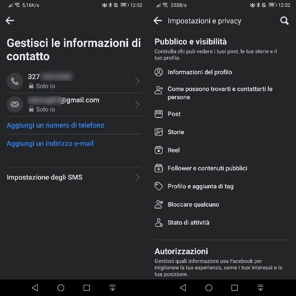 Modificare le impostazioni della privacy