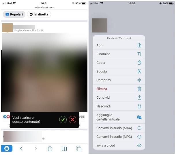 Come condividere un video da Facebook a WhatsApp su iOS