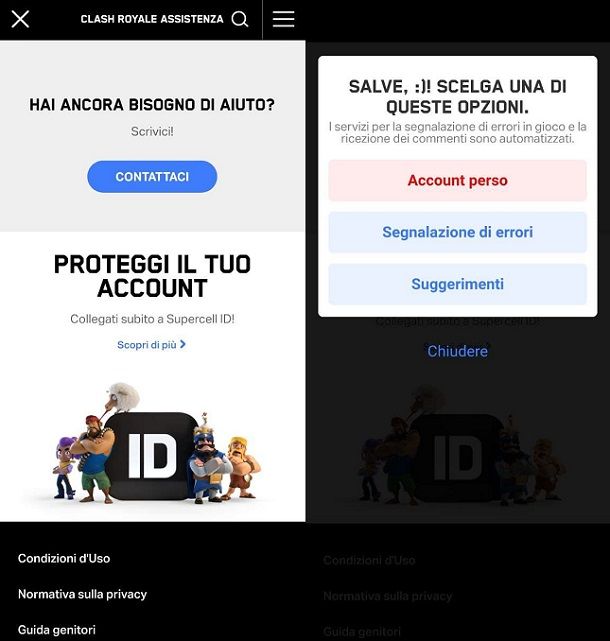 Come recuperare account Clash Royale senza Supercell ID