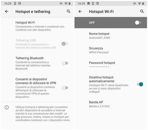 Come fare hotspot da telefono a PC: Android