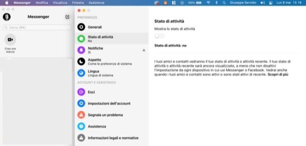 Risultare invisibili su Messenger