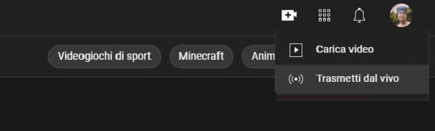 Come abilitare la funzione Live su YouTube