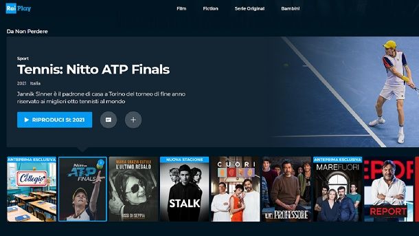 Tennis su RaiPlay