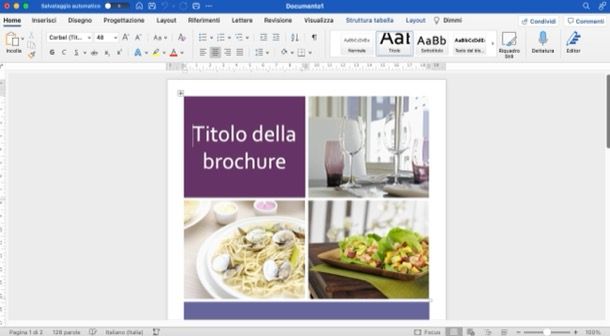 Brochure creata su Word