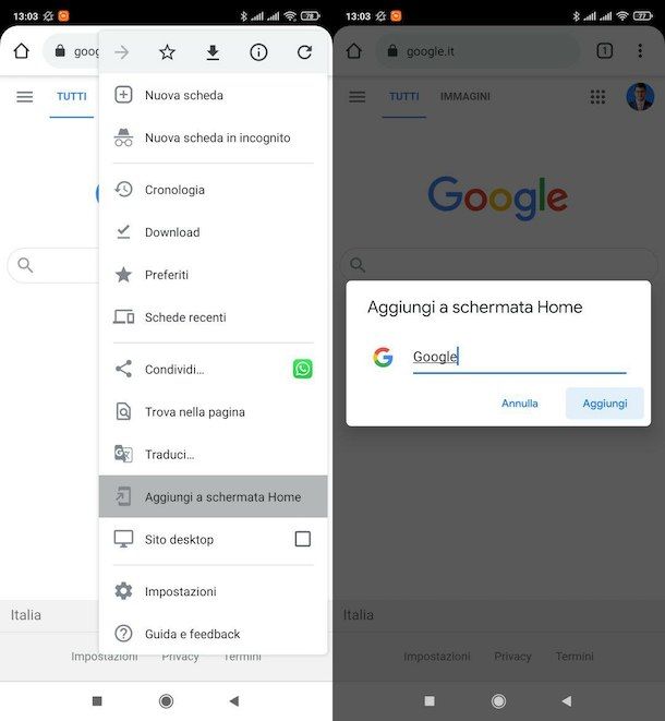 Icona Google su Android
