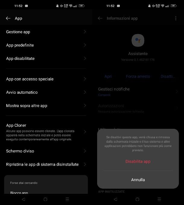 Come cancellare le app predefinite su Android