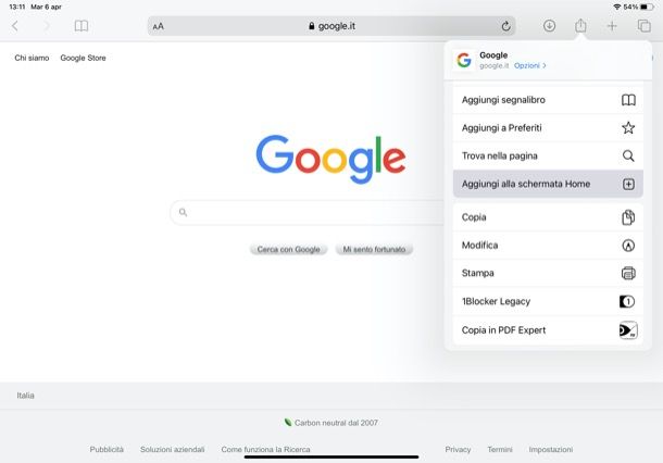 Icona Google su iPadOS