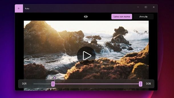 Come si usa Movie Maker per tagliare video Windows 11 applicazione Foto