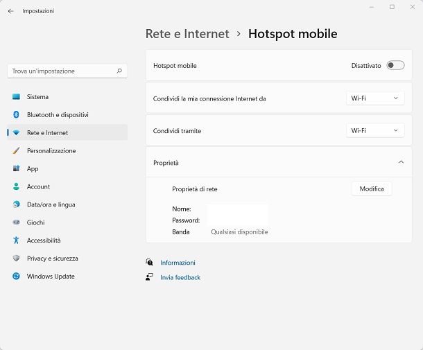 Come attivare hotspot su PC