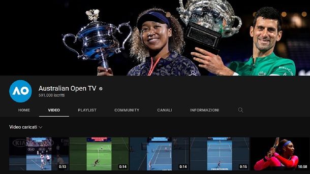 Come guardare tennis gratis streaming YouTube
