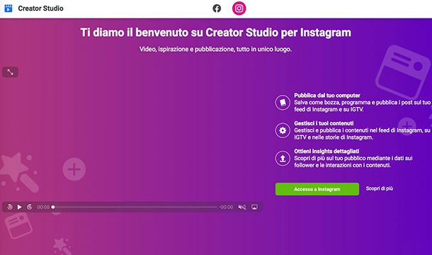 Come caricare video su Instagram con Creator Studio