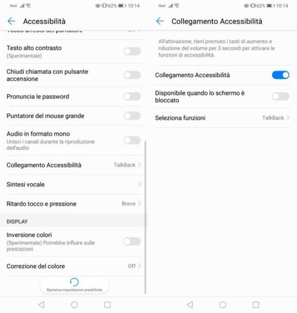 Come disattivare TalkBack HUAWEI con tasti