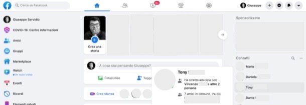 Come vedere amici aggiunti di recente da un amico su Facebook da computer