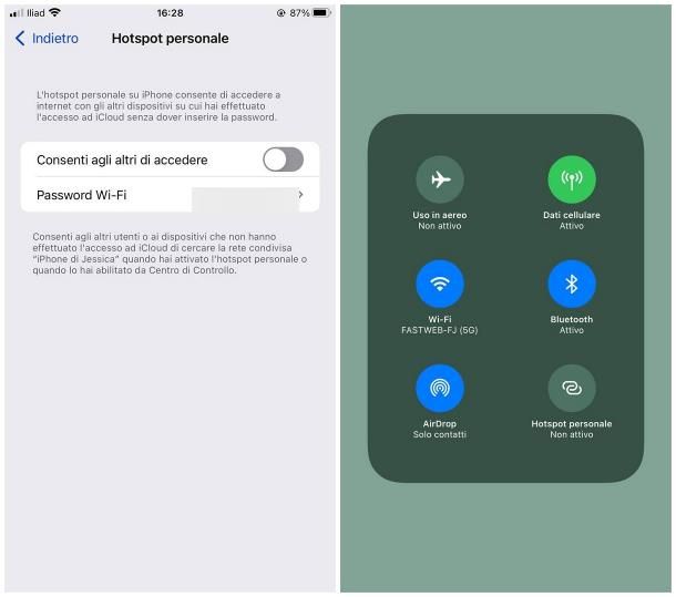 Come attivare hotspot su iPhone