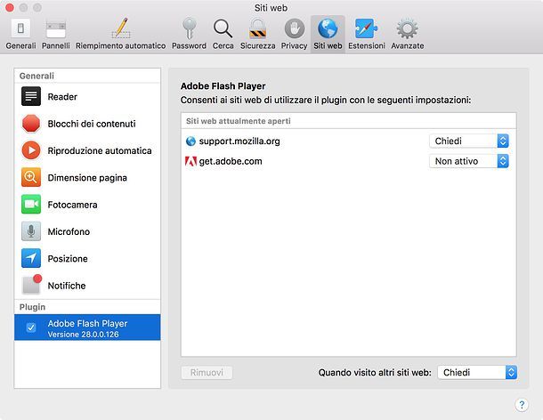 Come attivare Adobe Flash Player in Safari