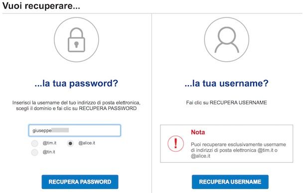 Come Recuperare La Password Di Alice Mail