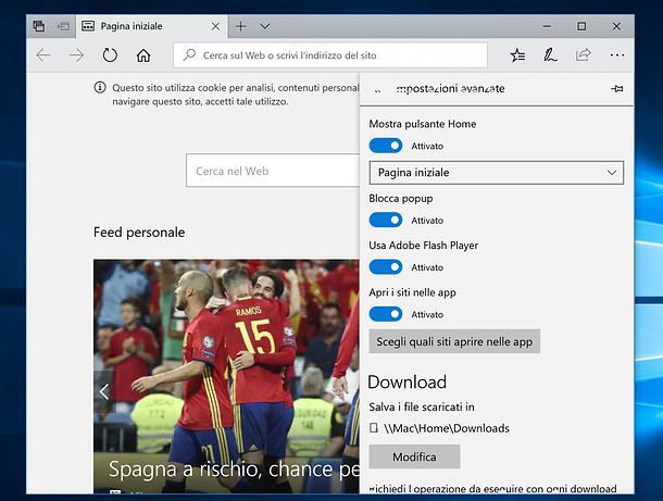 Come attivare Adobe Flash Player in Edge