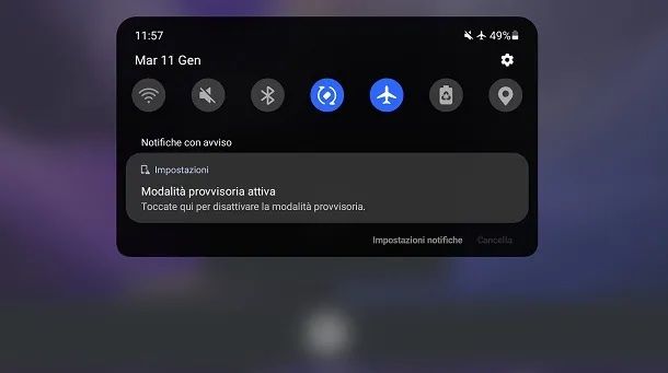 Tendina notifiche Samsung