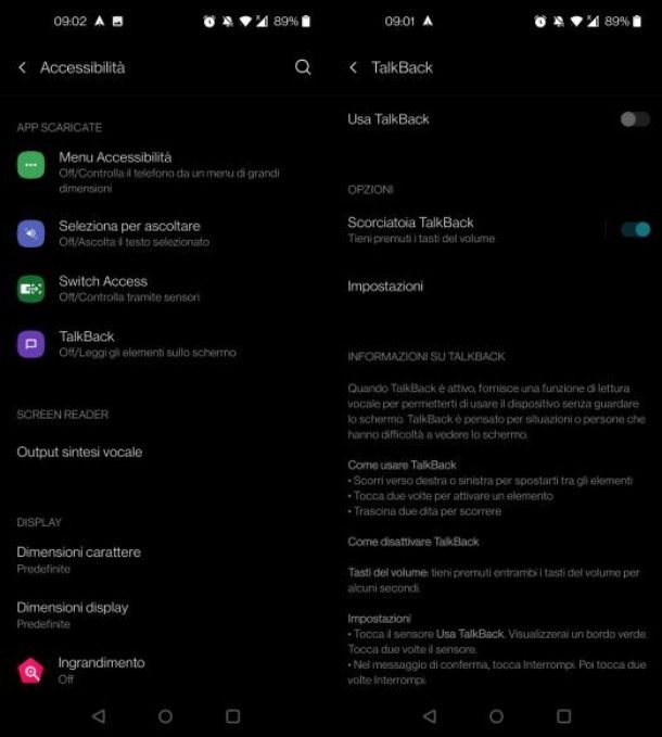 Come disattivare TalkBack su Android