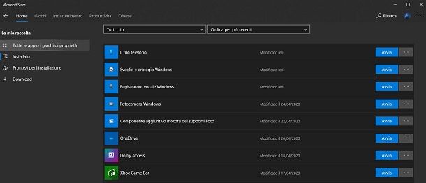 Vedere app sul Microsoft Store