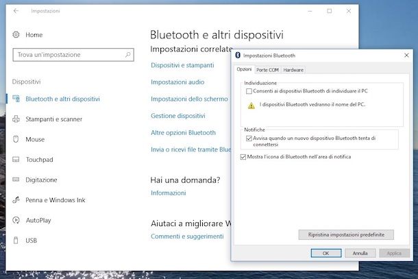 Come attivare Bluetooth su Windows 10