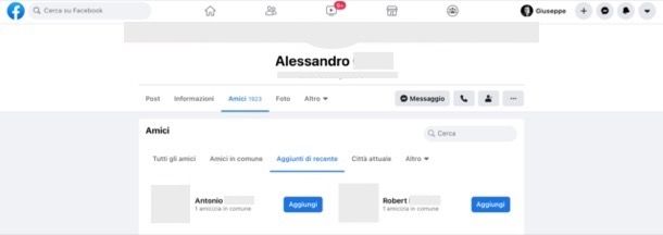 Come vedere amici aggiunti di recente Facebook da computer