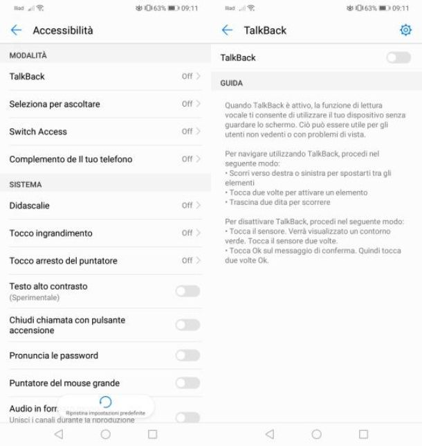 Come disattivare TalkBack HUAWEI
