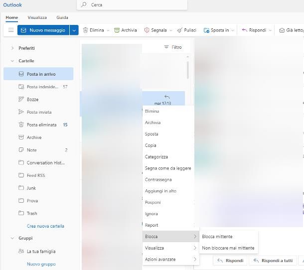Come bloccare email su Outlook