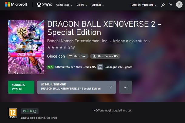 Come scaricare Dragon Ball Xenoverse 2 su Xbox