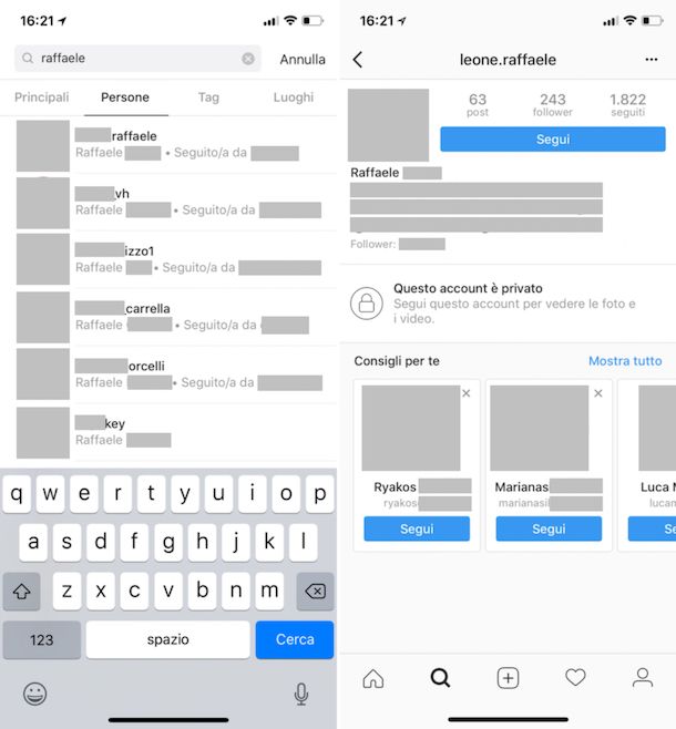 Entrare in profilo Instagram privato senza farsi scoprire