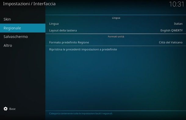 Kodi impostazioni