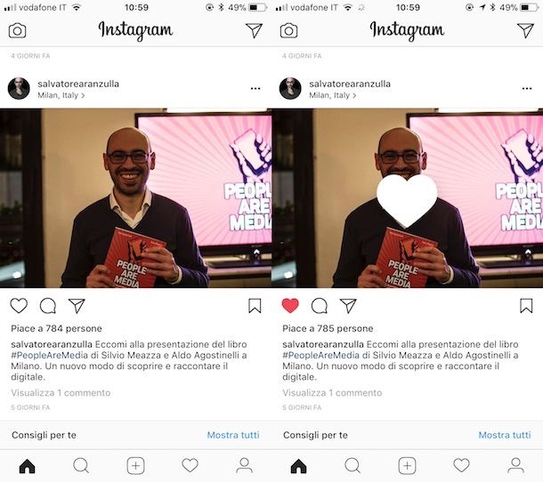 Interagire con i contenuti Instagram