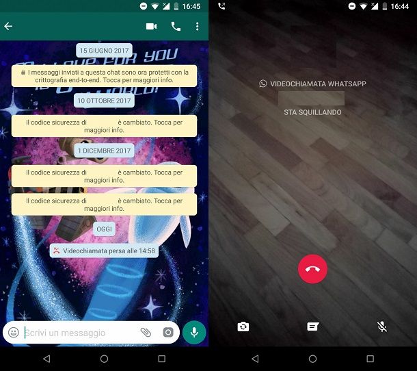 Videochiamata su WhatsApp