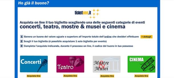 Come acquistare su TicketOne