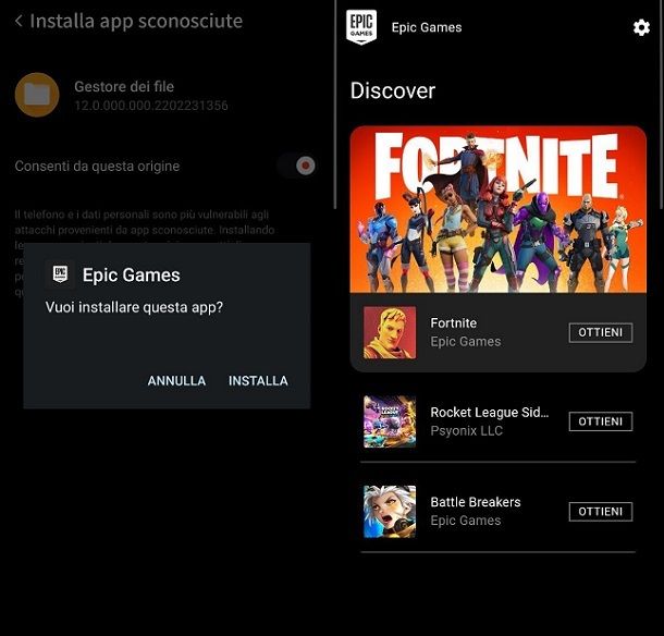 Installare Fortnite su Android