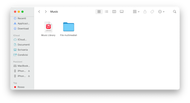 Cartella libreria musicale macOS