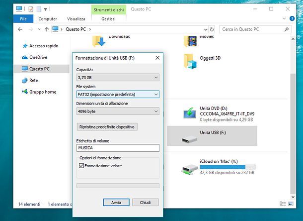 Formattare chiavetta su Windows