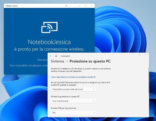 Come attivare Wi-Fi direct sul PC per trasmissione schermo