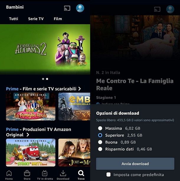 Come scaricare cartoni animati sul cellulare Amazon Prime Video