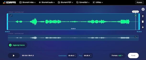 Unisci audio di 123apps