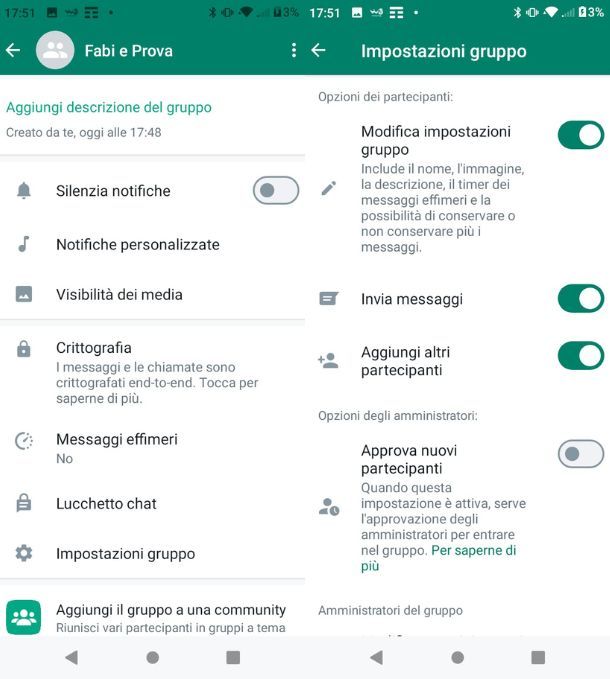 Gestire un gruppo WhatsApp