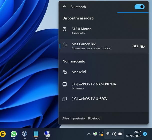 Come collegare cuffie Bluetooth al PC: Windows 11