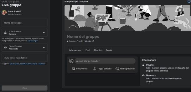 Come creare un gruppo privato su Facebook