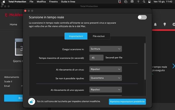 Come disattivare McAfee su Mac