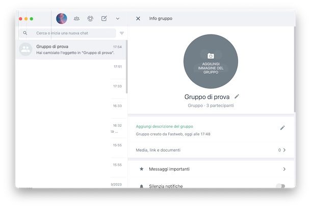 Gestire gruppo WhatsApp applicazione desktop